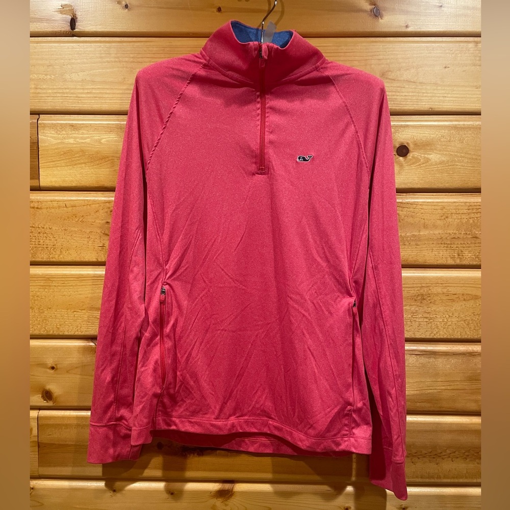 Vineyard Vines Coral Men’s Performance Quarter-Zip Pullover Size Small
